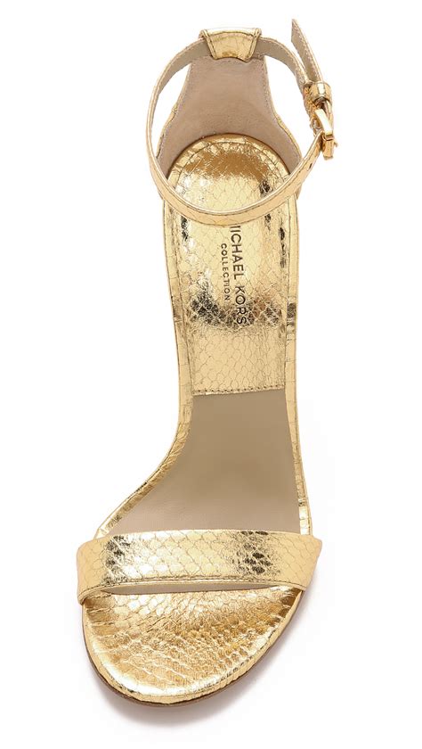 Michael Kors Snake skin gold sandal 